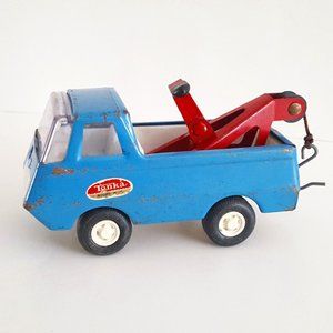 Vintage Tonka Blue Tow Truck Small Pressed Metal